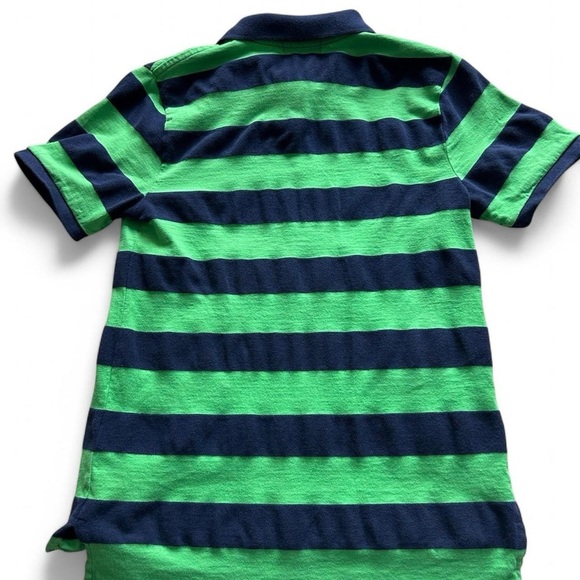 Classic Polo Ralph Lauren Boys’ Large 14-16 Green & Navy Striped Shirt - Picture 3 of 5
